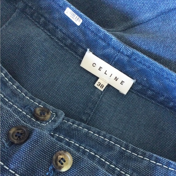 CELINE YACHTING TWILL DENIM CANVAS NAUTICAL BUTTON SKIRT SIZE 38 FRANCE - Picture 3 of 16